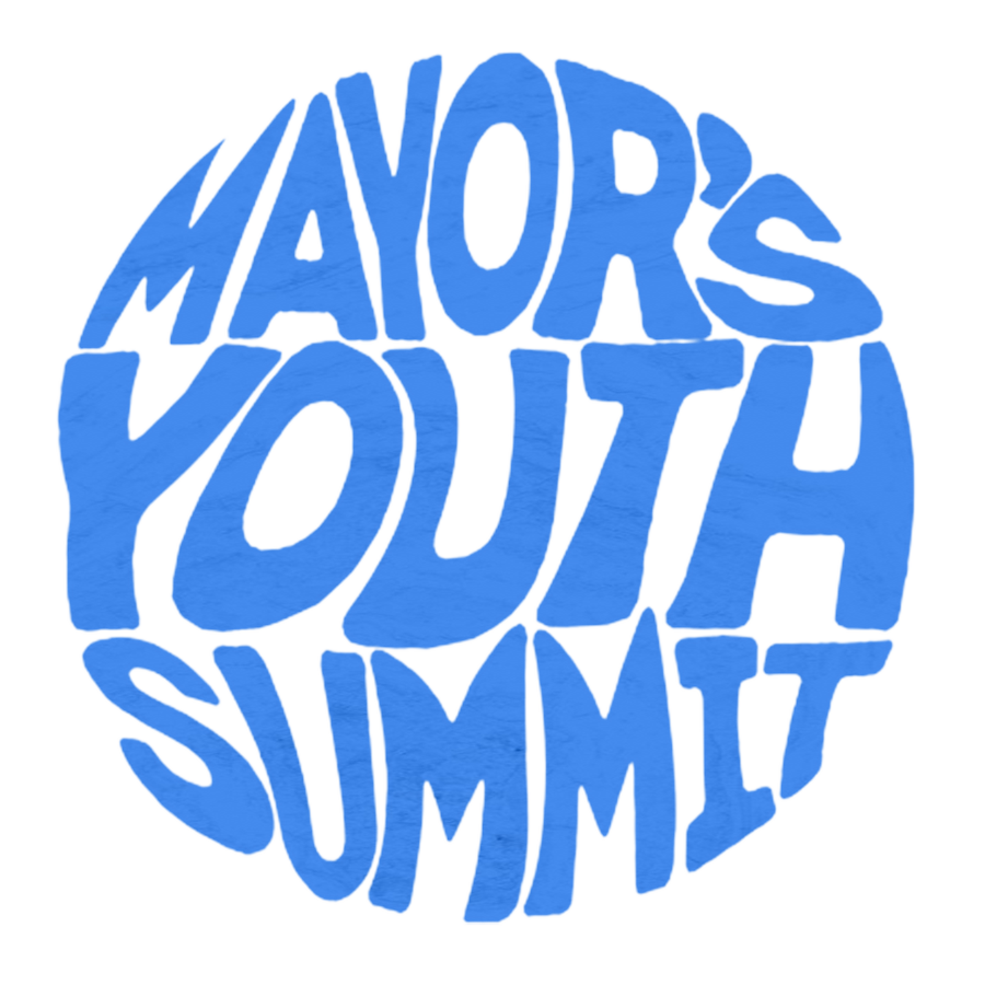 words Mayor's Youth Summit in blue