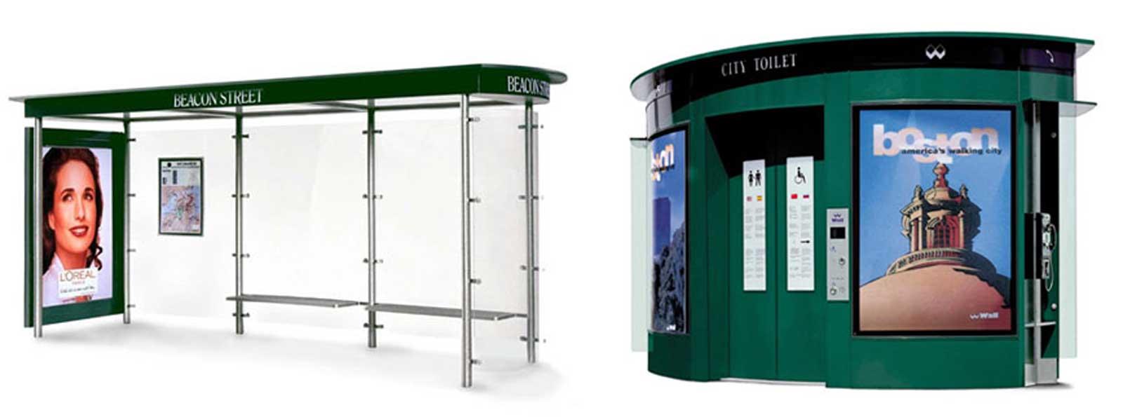 Image for a bus shelter and a public toilet