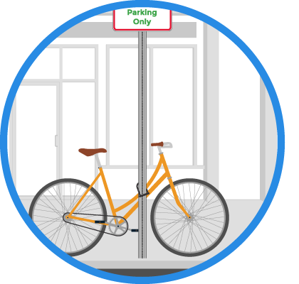 Image for boston by bike bike parking sign post