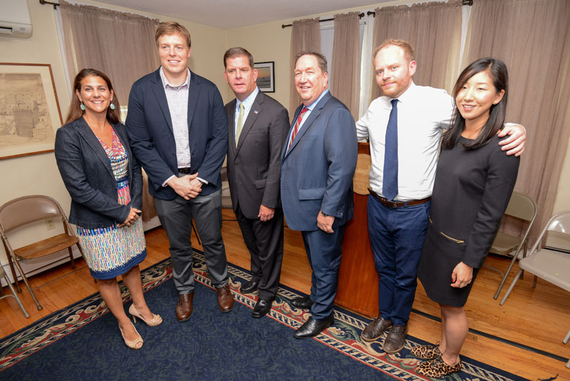 Image for mayor walsh announced the pair initiative at an event with other local officials 