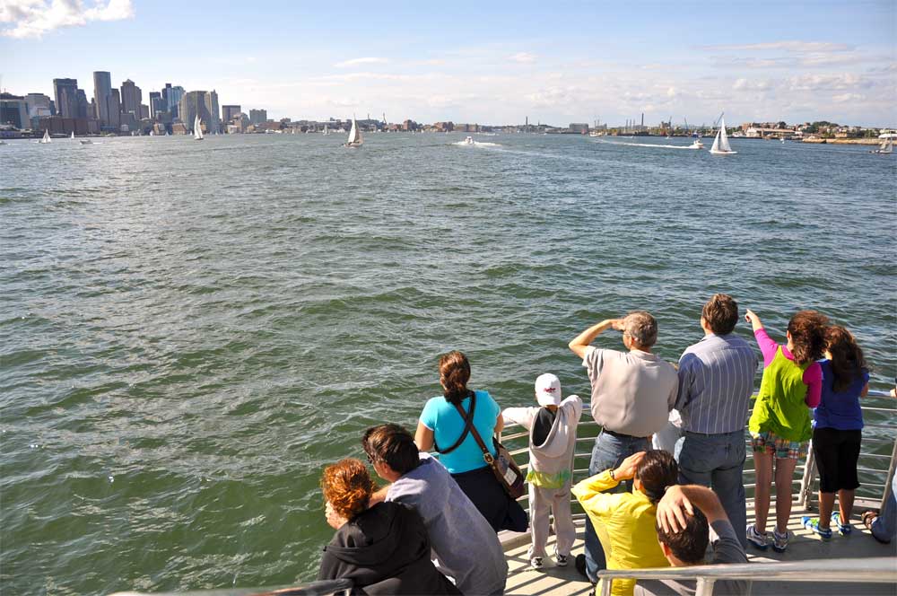 Image for a view of the city skyline from boston harbor