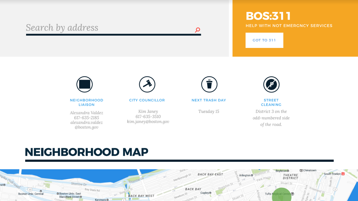 Image for a mockup of the redesigned my neighborhood resources page 