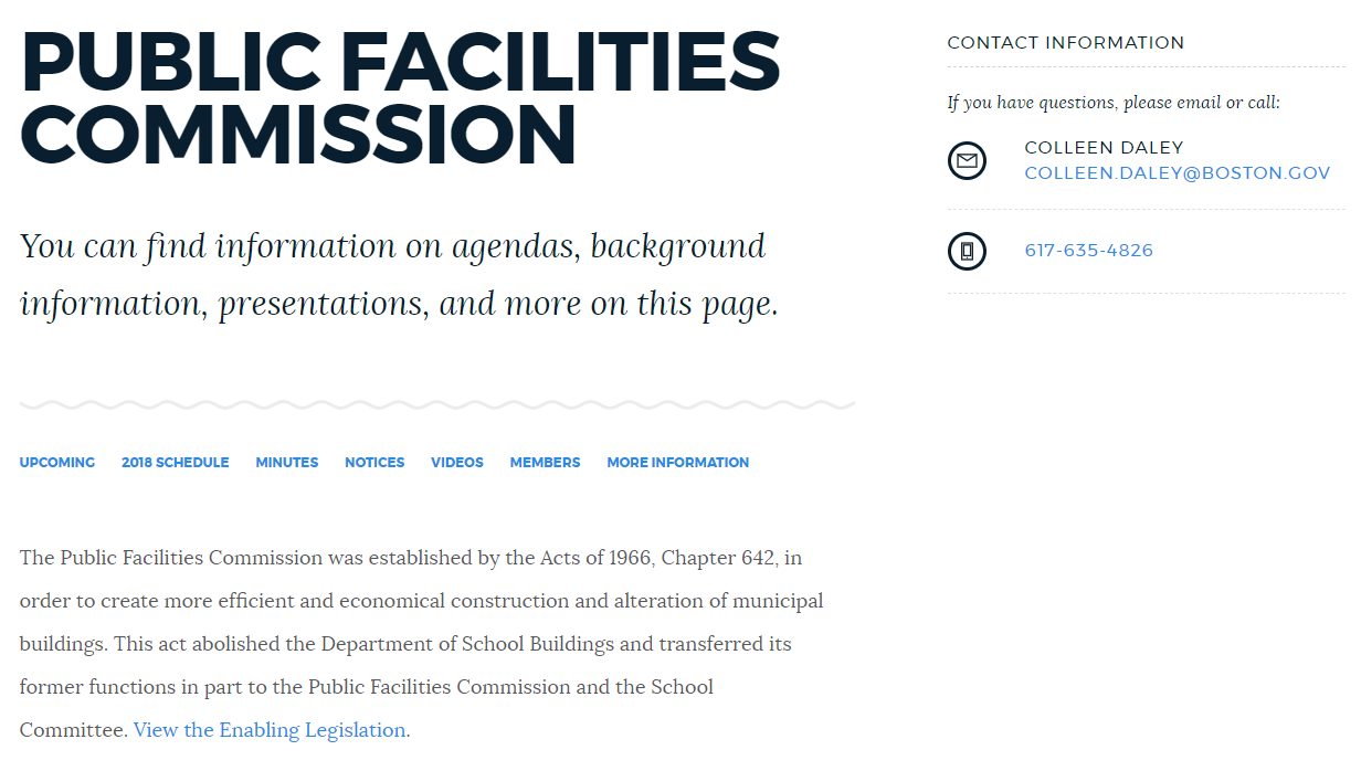 Image for public facilities commission screenshot