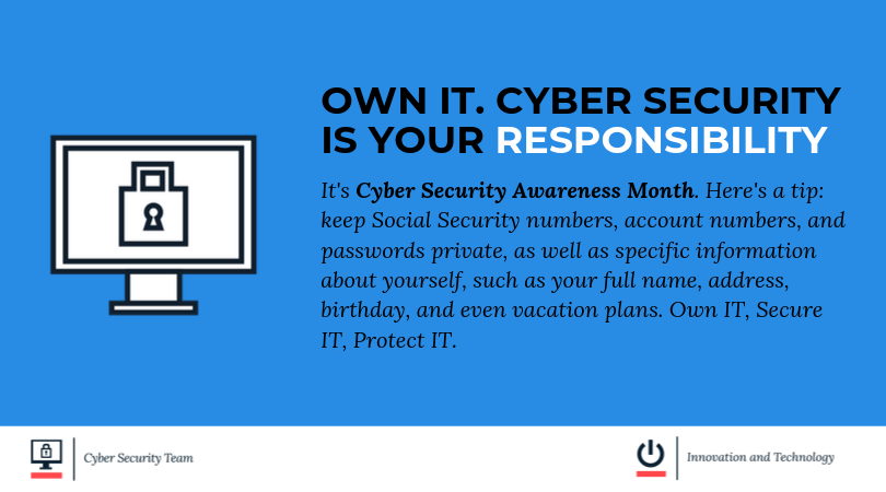 Image for own it cyber security is your responsibility