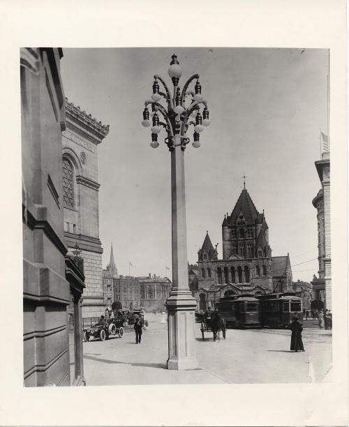Copley Square, circa 1910, Street Lighting collection, Collection 5030.003, 