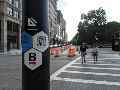 DTPR stickers at tremont and boylston