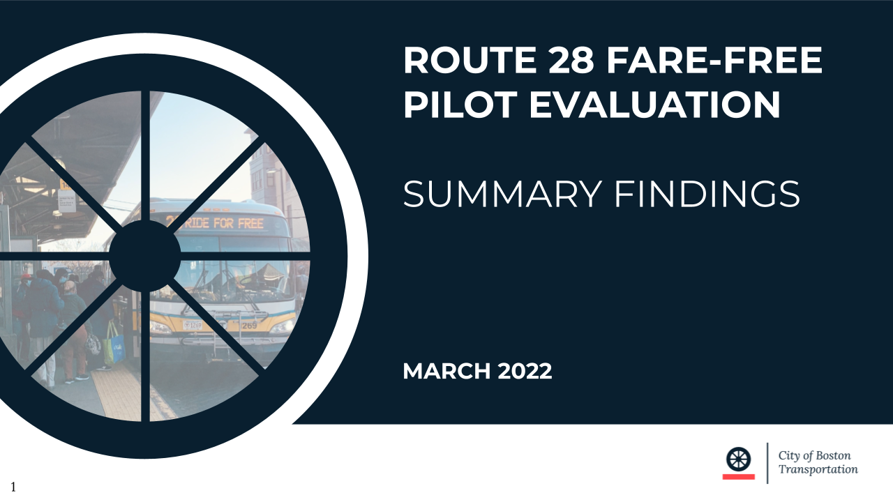 Route 28 Final Evaluation Report Title Slide