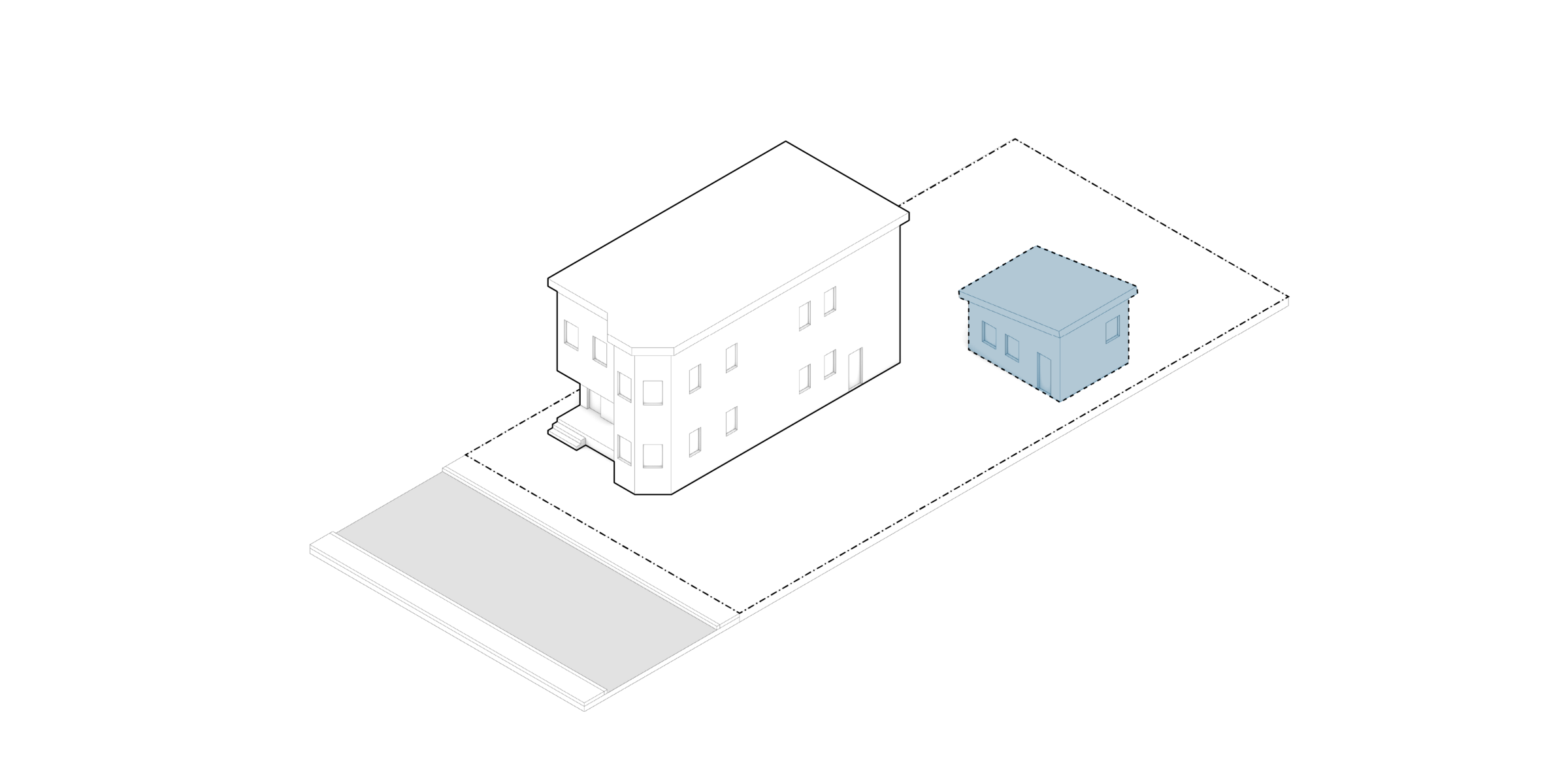 Drawing showing a detached ADU