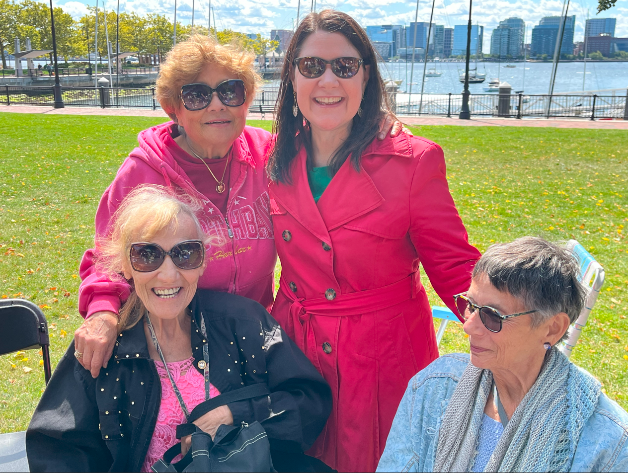 Commissioner Emily Shea with older adults at East Boston Picnic in the Park