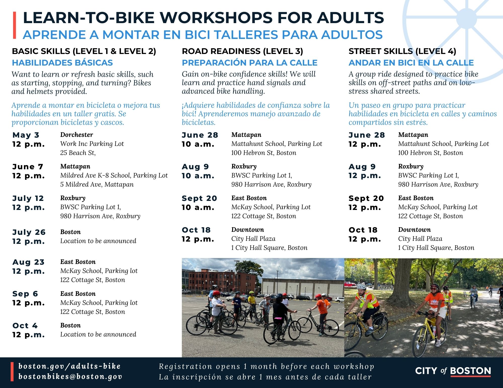 Learn to Bike workshops for all adults