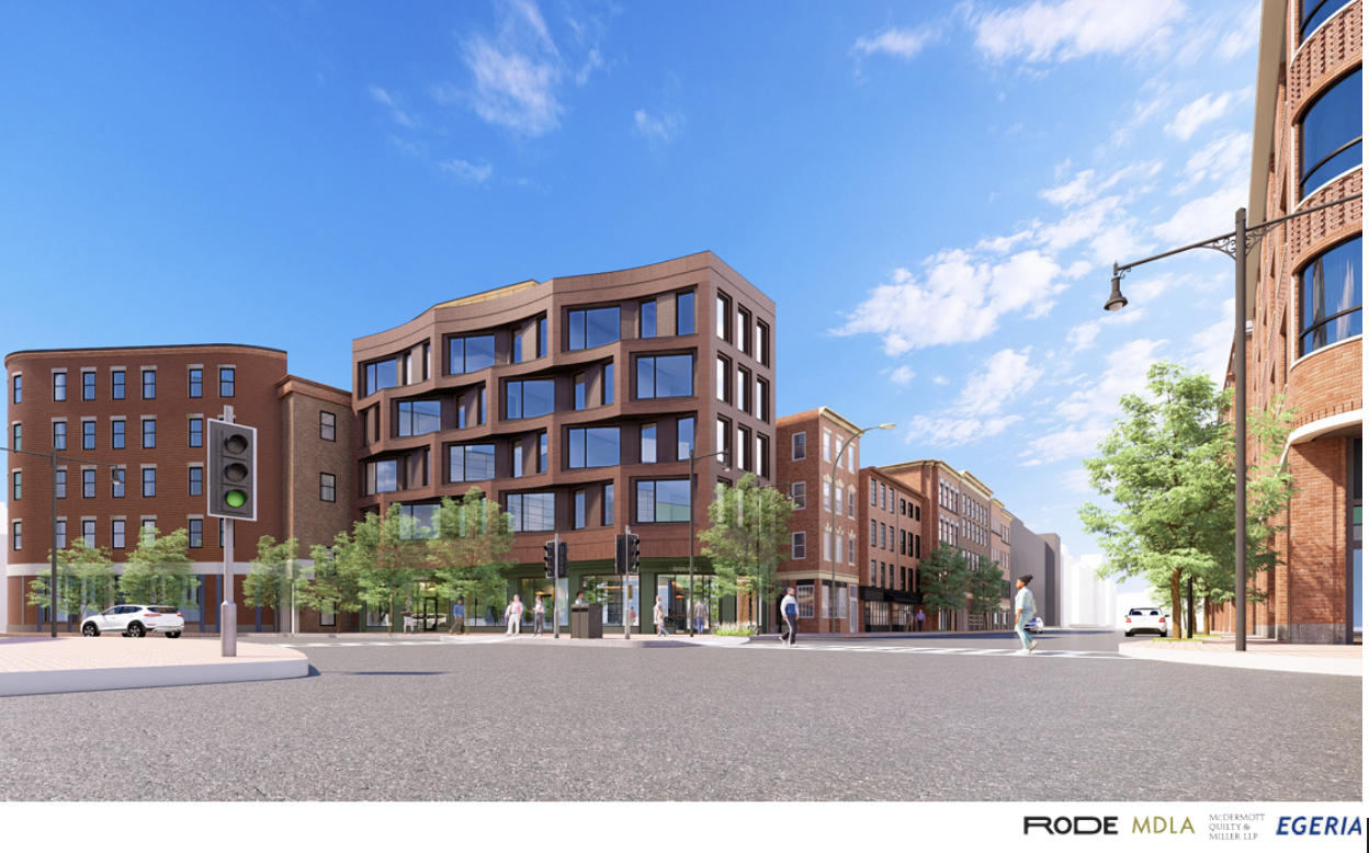 Rendering Image of the new proposed building at 155-157 Charles Street in Beacon Hill. 