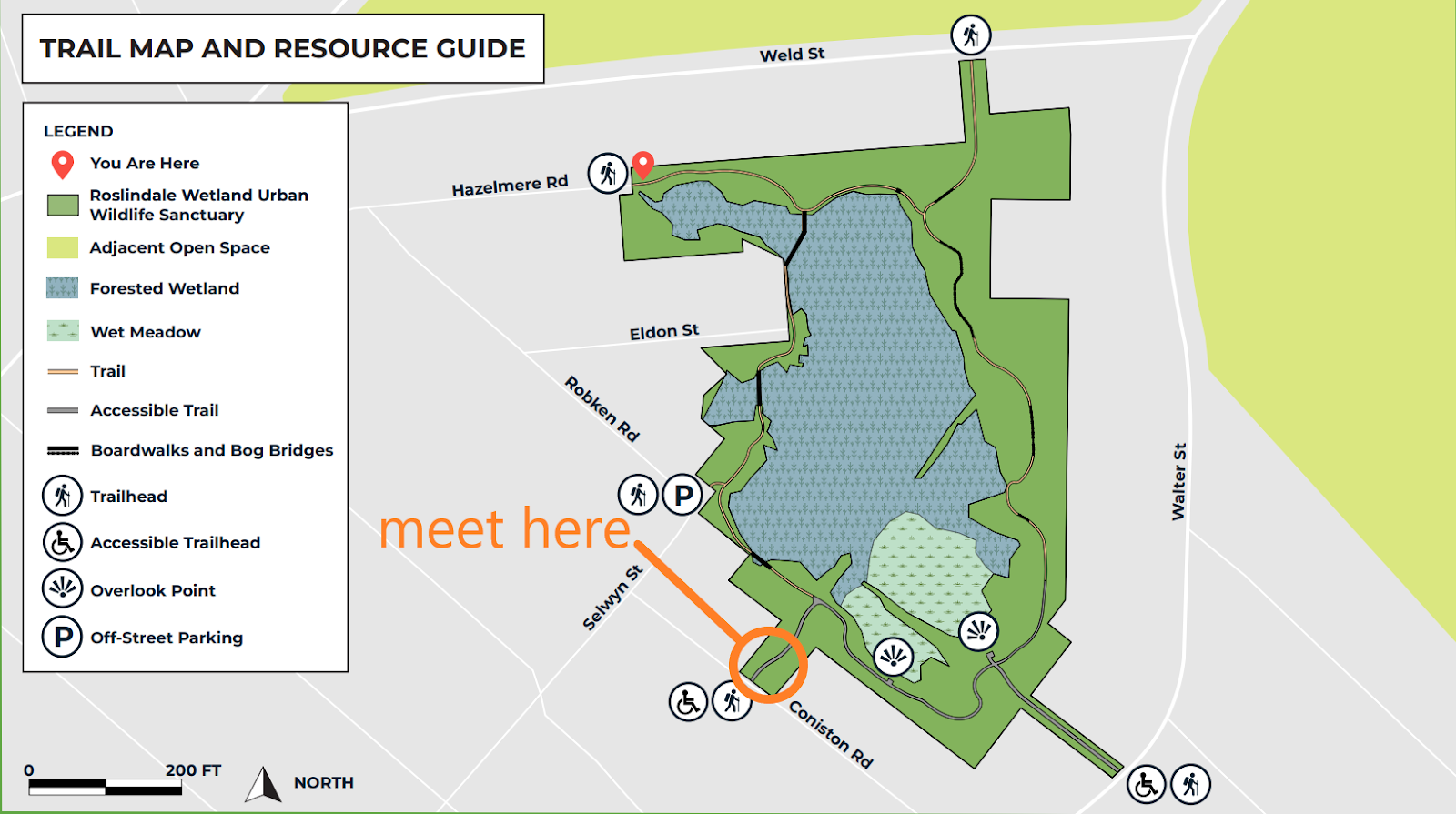 Roslindale Wetlands map