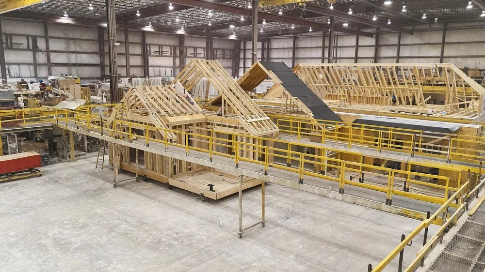 A photo of a framework at an offsite construction site 