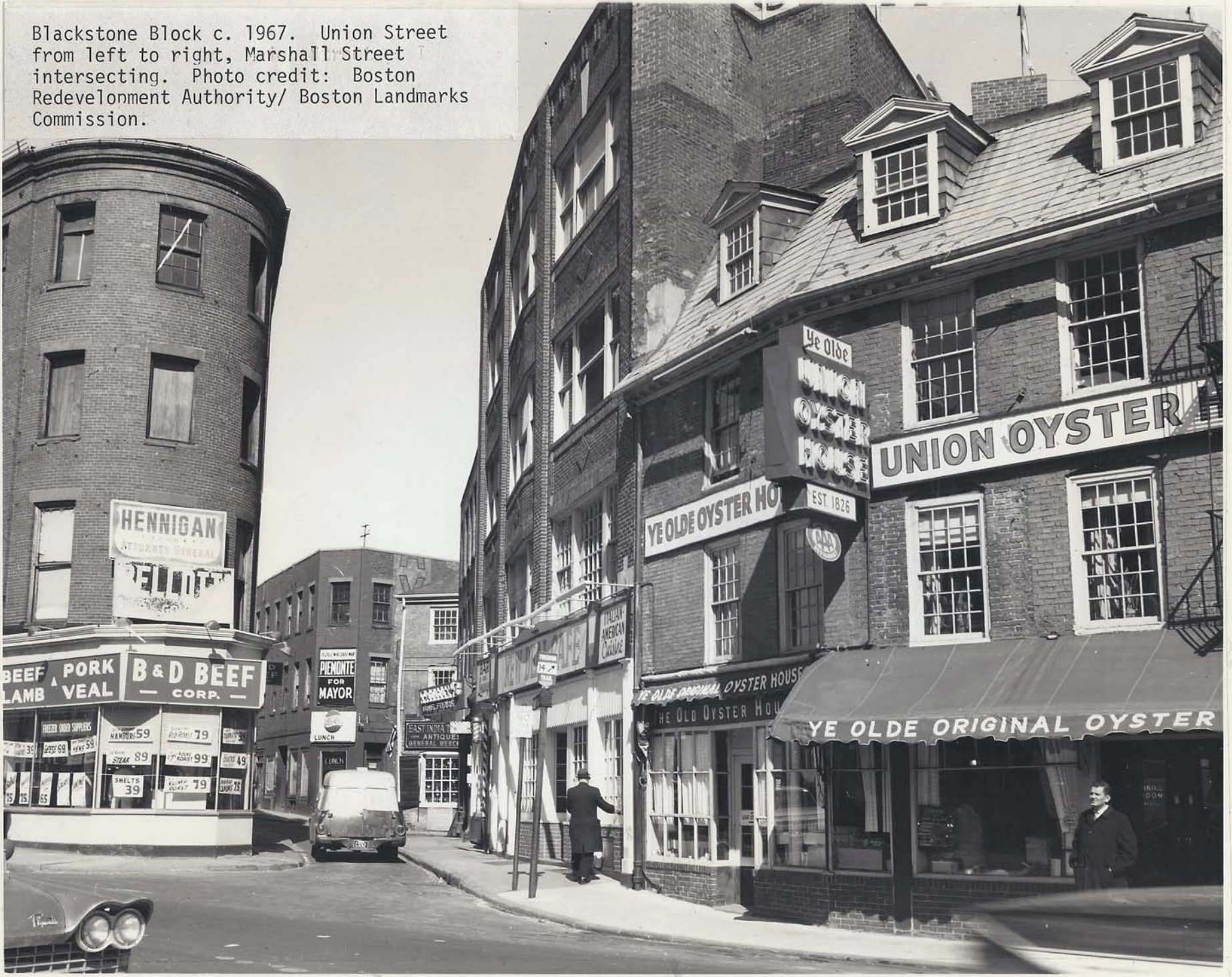 Photograph of Union Street from Blackstone Study Report. 