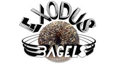 Exodus Bagels with a photo of an everywhere bagel! 