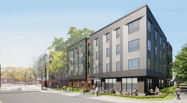 Digital rendering of 75 Dudley Street in Nubian Square