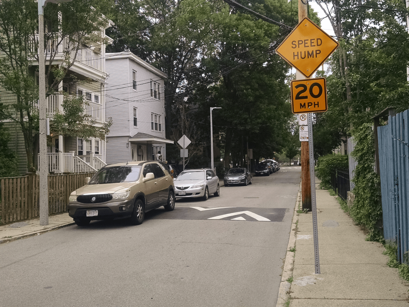 Example of a Speed Hump in Boston