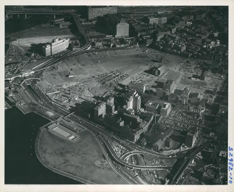 West End project area looking northeasterly, circa 1959-1964, Boston Redevelopment Authority photographs, Collection 4010.001