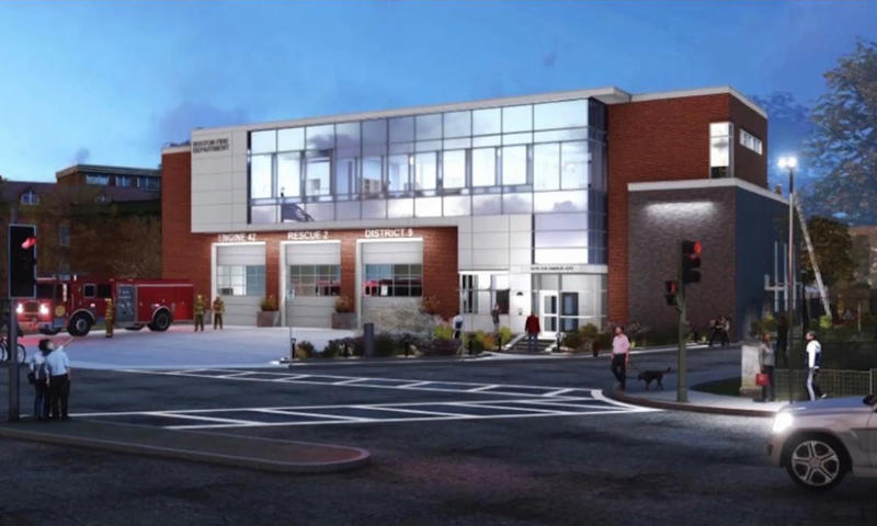 A rendering of the new Boston firehouse