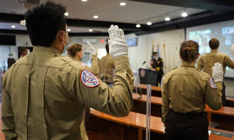 Members of the graduating EMT class