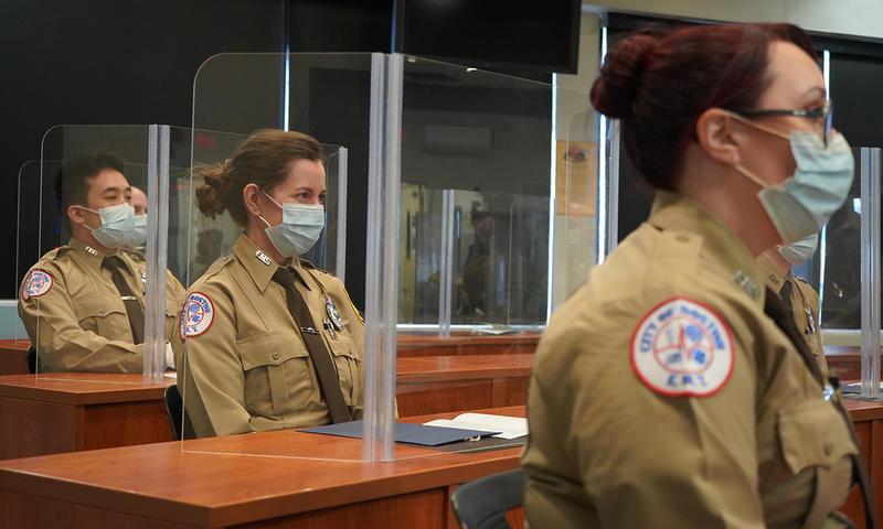 Members of the graduating EMT class