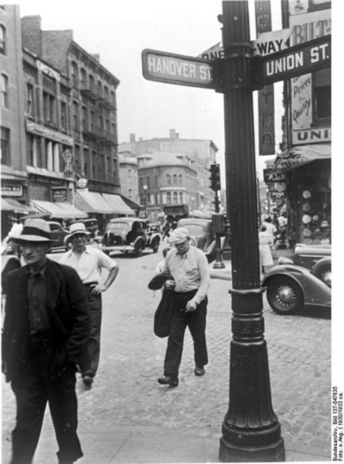 Hanover Street, Boston, 1930