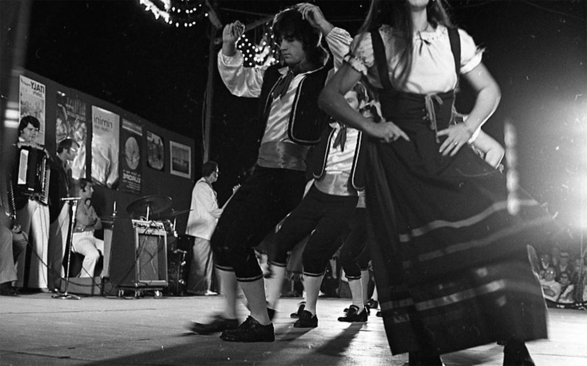 Dancers at a North End Festival, August 23, 1973, Mayor Kevin White records, Boston City Archives