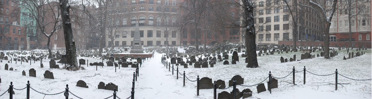 Image for the granary burying ground snow