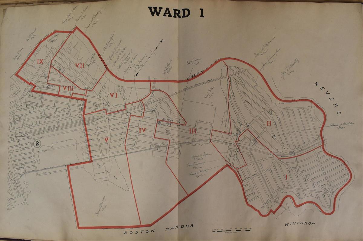 Ward 1 map, 1921 Ward and Precinct Map