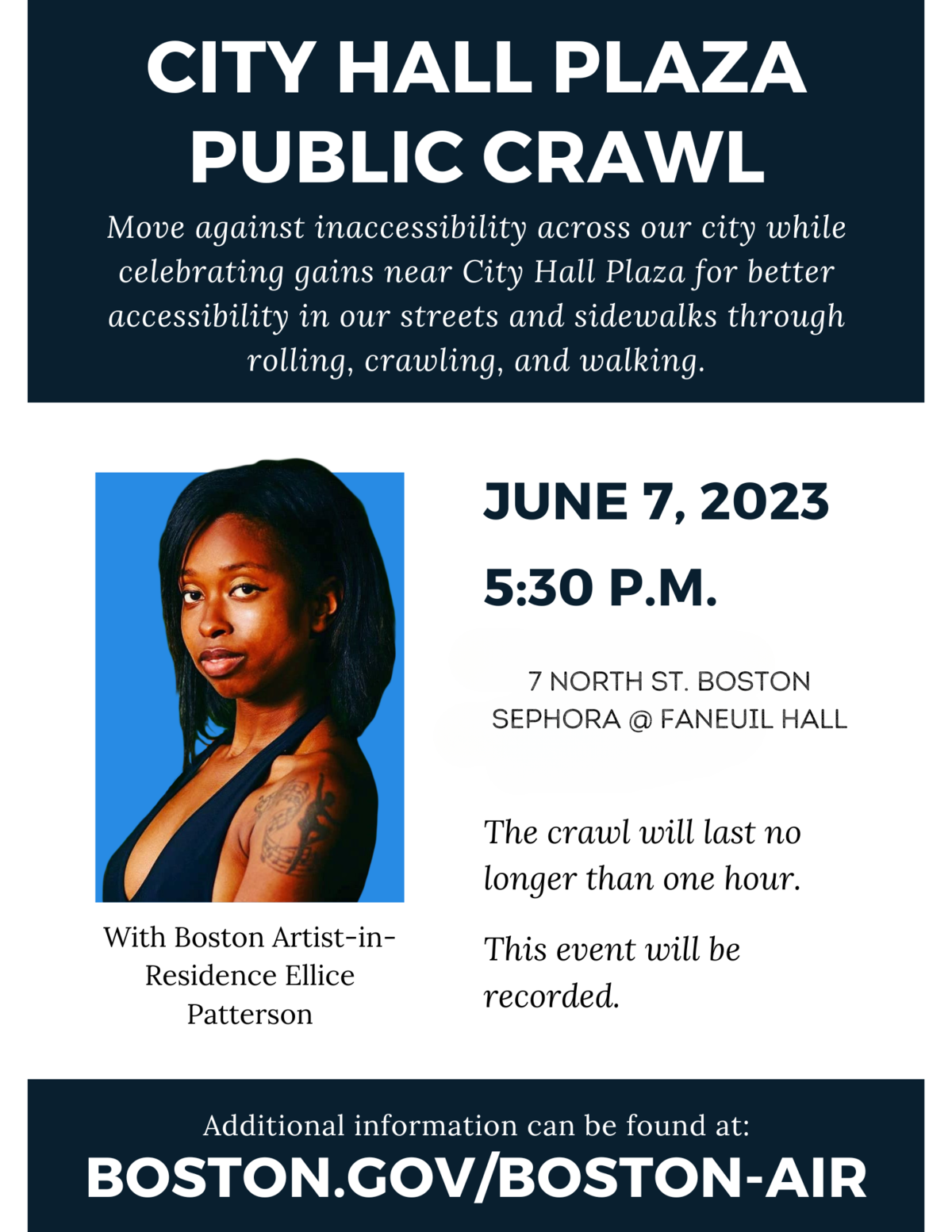 City Hall Plaza public crawl flyer