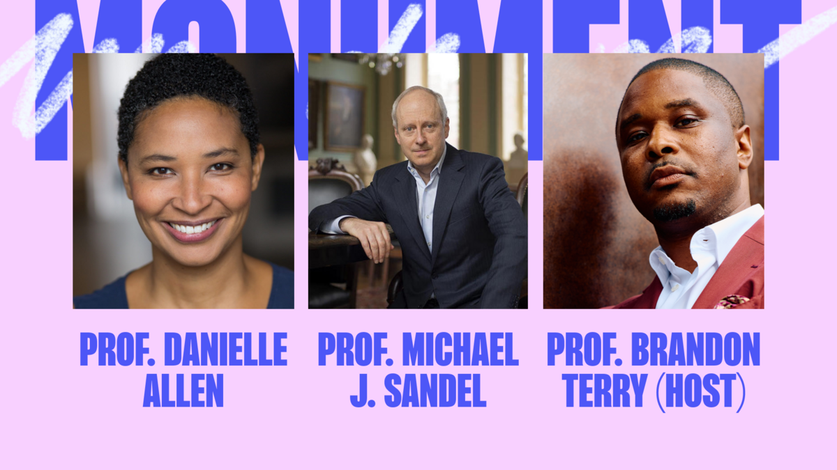 Graphic with speakers' headshots