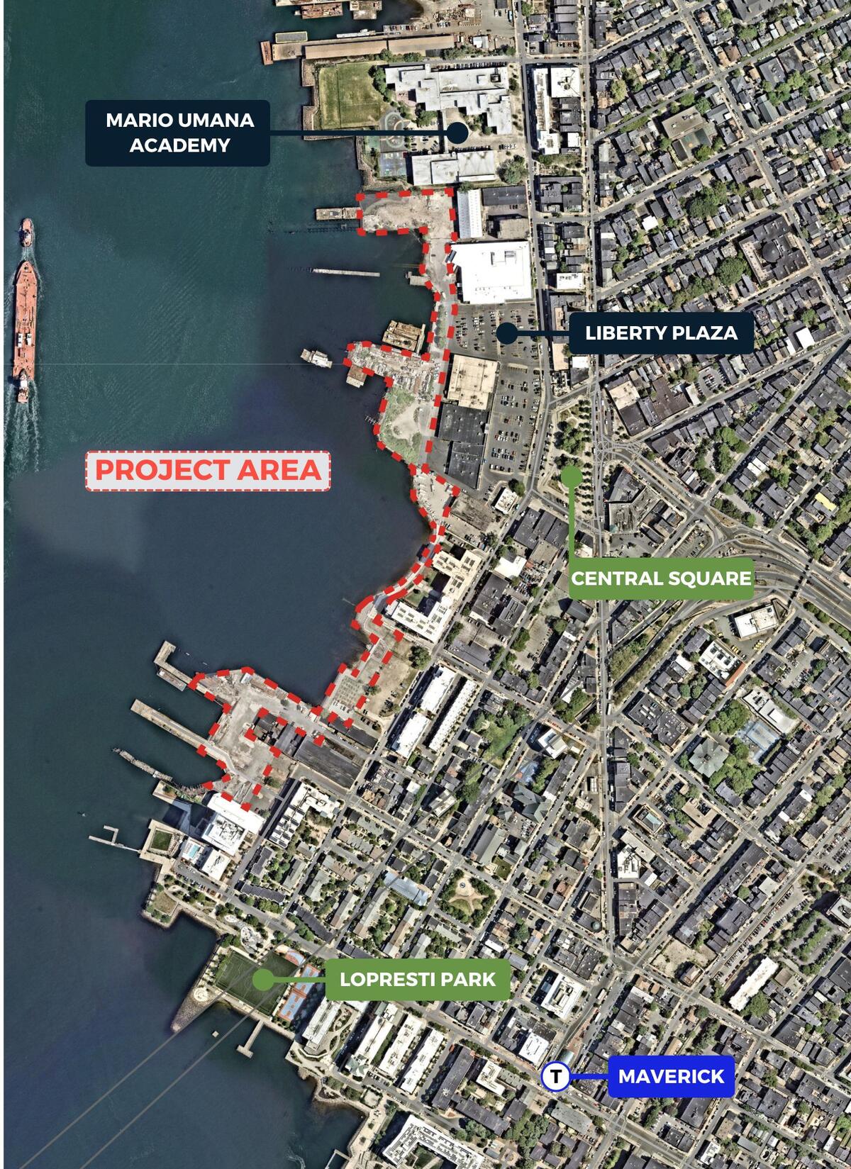 A map of the Border Street Project Area (34 New Street/60 Border Street to 276R Border Street)