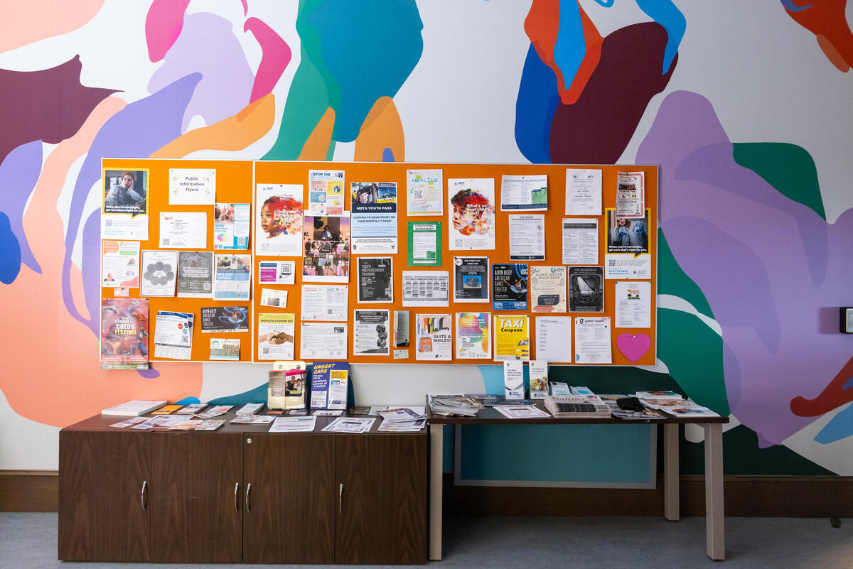Vinyl mural installation at BCYF Vine Street
