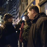 Image for mayor walsh speaking to two homeless men