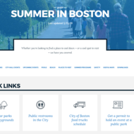 Image for a screenshot of the summer in boston guide page 