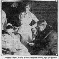 Boy Hurt in Halifax Explosion Tells Story to Boston Workers, December 1917, Boston Globe