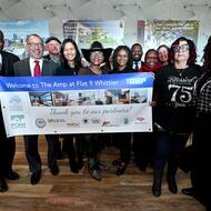 local partners to celebrate the completion of The Amp, the third and final phase of Flat 9 at Whittier, a HUD Choice Neighborhoods redevelopment in Roxbury