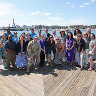 Mayor Michelle Wu attends the US Army Corps of Engineers Coastal Resilience Press Conference at Langone Park in the North End.