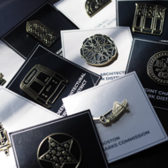 Boston Landmarks Commission & Historic District Buttons.