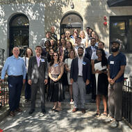 A group of Bostonians celebrate the grand opening of 43 43 Hemenway Street, six renovated affordable new homes in the Fenway