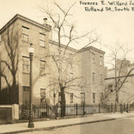 View of the Francis E. Willard School, formerly the Dwight Primary School, from Rutland Ave. 