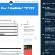 Image for a redesigned version of the parking ticket page